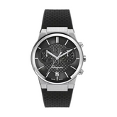 Ferragamo Men’s Swiss Made Quartz Black Silicone Strap Black Dial 41mm Watch SFME00121